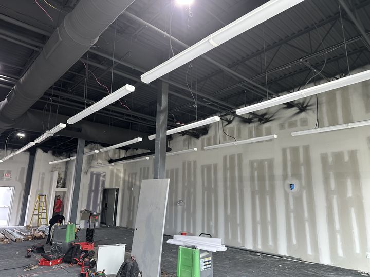 Commercial interior lighting and ceiling electrical work