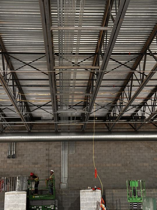 Overhead commercial electrical raceway layout