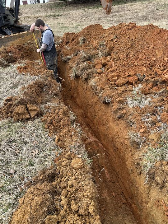Prepared electrical trench through existing ground